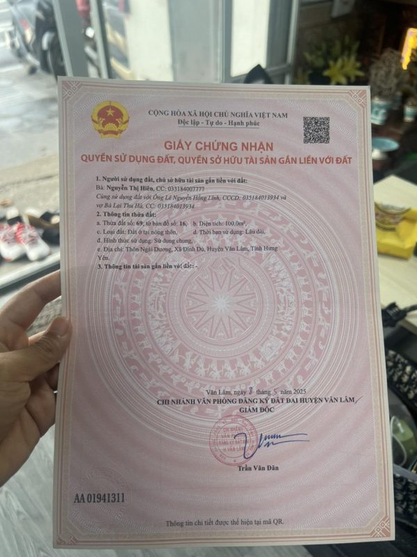 100m đấu giá Ngải Dương Đình Dù Văn Lâm lô áp góc đầy tiềm năng.